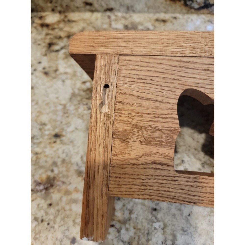 Handcrafted Oak Heart/Child Cut Out Wall Shelf W/Pegs 21" Farmhouse Shelf  Heavy - Picture 8 of 10